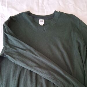 GAP Forest Green V-Neck Long Sleeve Top